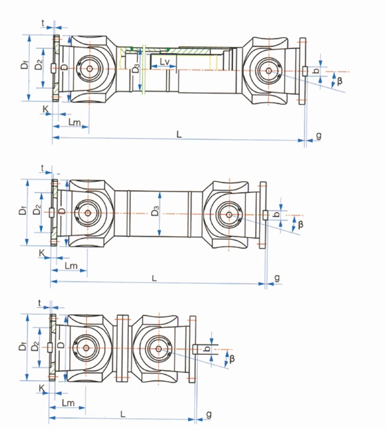 偉誠萬(wàn)向軸SWC中型萬(wàn)向軸參數表