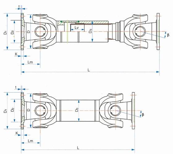 偉誠萬(wàn)向軸SWC-I輕型萬(wàn)向軸參數表