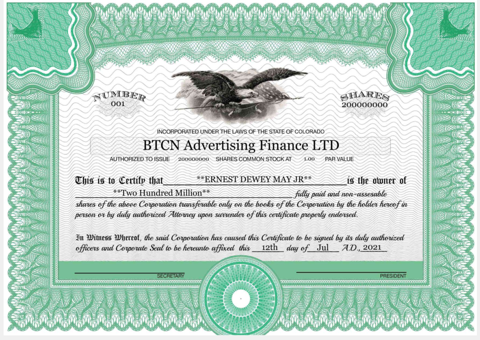 Certificado accionario